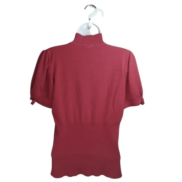 Suzy Shier Knit Top, Dark Dusty Rose, XL - Picture 7 of 8